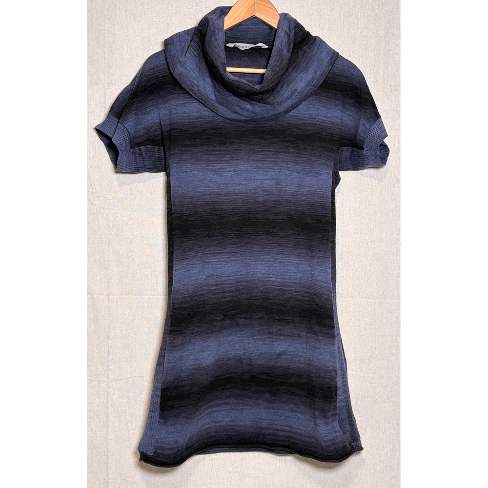 Athleta Zuni Space Dye Cowl Neck Short Sleeve Sweater Dress‎ Sz Medium